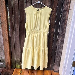 Everlane Linen Open Back Tiered Dress In Yellow Sz 10